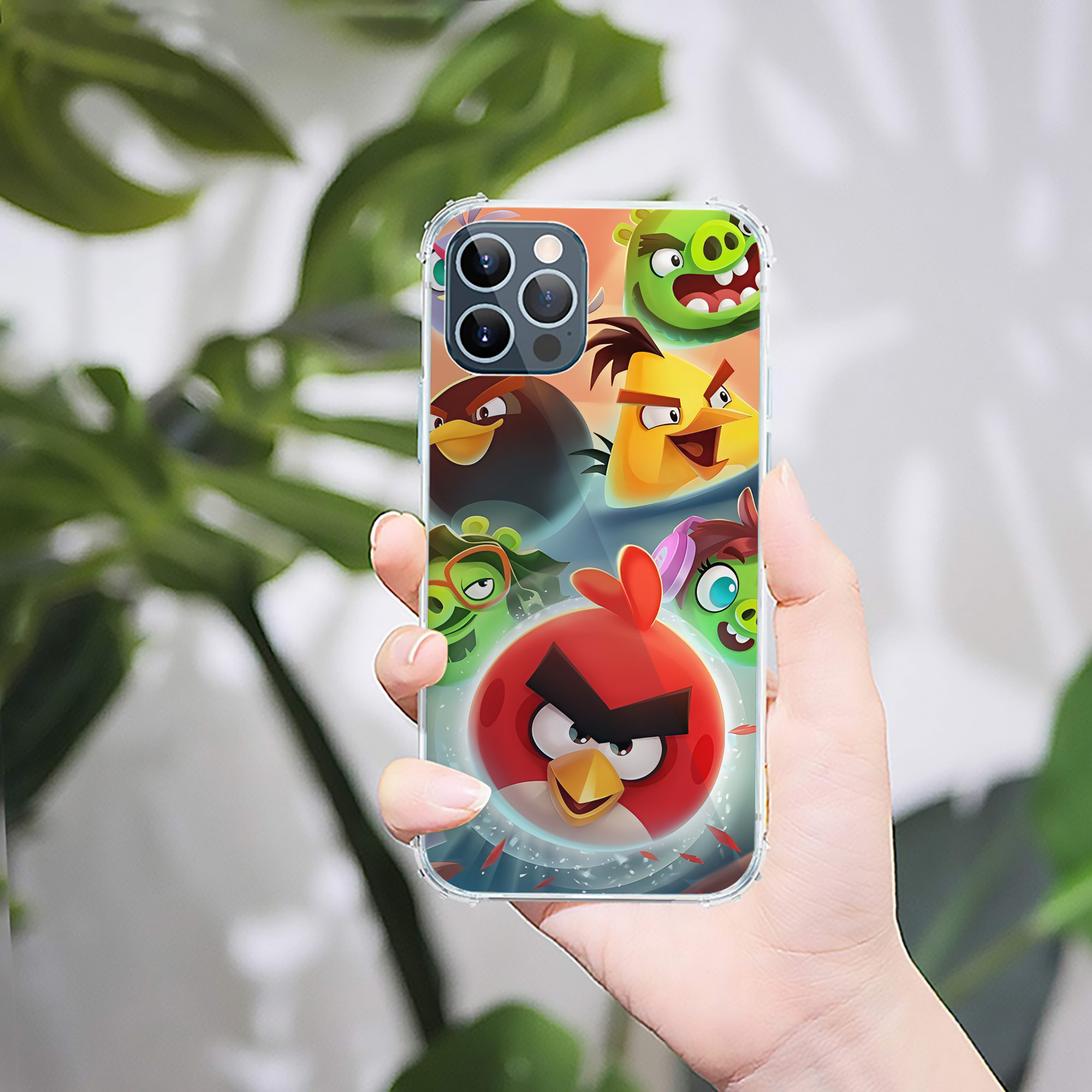 （画像用） Angry Birds アングリーバード 【iPhone 12シリーズ対応】透明スマホケース（クリアソフトケース）